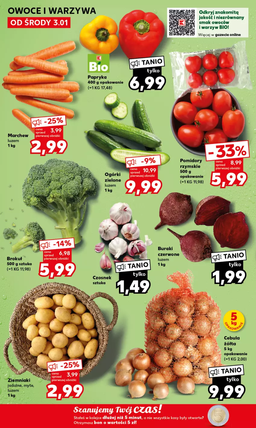 Gazetka promocyjna Kaufland - Mocny Start - ważna 08.01 do 10.01.2024 - strona 10 - produkty: Buraki, Cebula, Czosnek, Owoce, Papryka, Pomidory, Warzywa