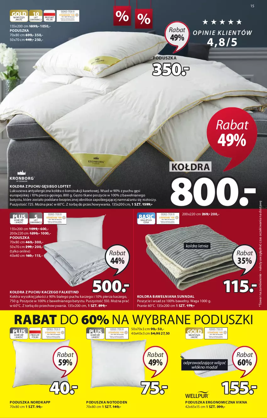 Gazetka promocyjna Jysk - Oferta tygodnia - ważna 20.07 do 02.08.2022 - strona 16 - produkty: Fa, Kołdra, Kołdra z puchu, LG, Moda, Piec, Poduszka, Sok, Waga