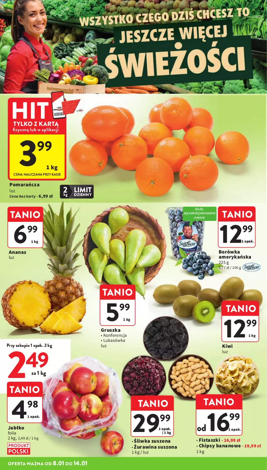 Gazetka promocyjna Intermarche - Gazetka promocyjna - ważna 08.01 do 14.01.2026 - strona 10 - produkty: Ananas, Borówka, Borówka amerykańska, Chipsy, Kiwi, Owoce