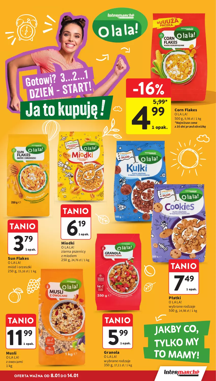 Gazetka promocyjna Intermarche - Gazetka promocyjna - ważna 08.01 do 14.01.2026 - strona 23 - produkty: Corn flakes, Gra, Granola, Miód, Mus, Orzeszki