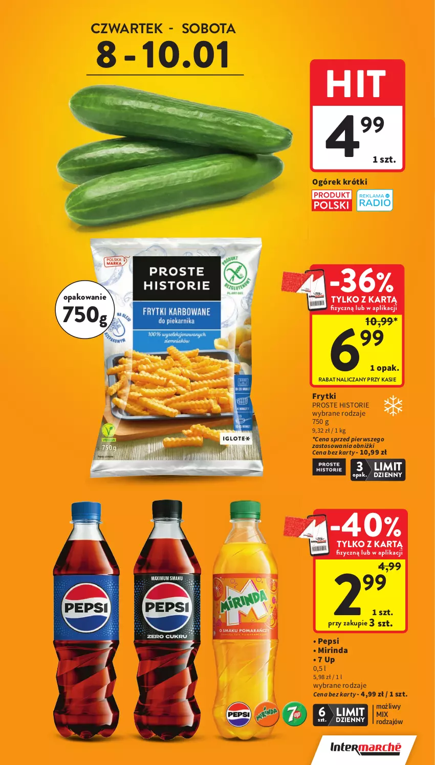 Gazetka promocyjna Intermarche - Gazetka promocyjna - ważna 08.01 do 14.01.2026 - strona 3 - produkty: Frytki, Mirinda, Ogórek, Pepsi
