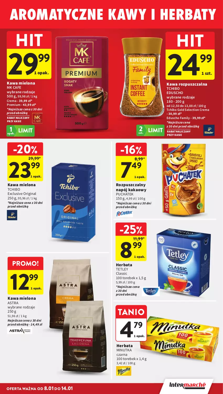 Gazetka promocyjna Intermarche - Gazetka promocyjna - ważna 08.01 do 14.01.2026 - strona 31 - produkty: Fa, Gin, Herbata, Kakao, Kawa, Kawa mielona, Kawa rozpuszczalna, Napój, Tchibo, Tetley
