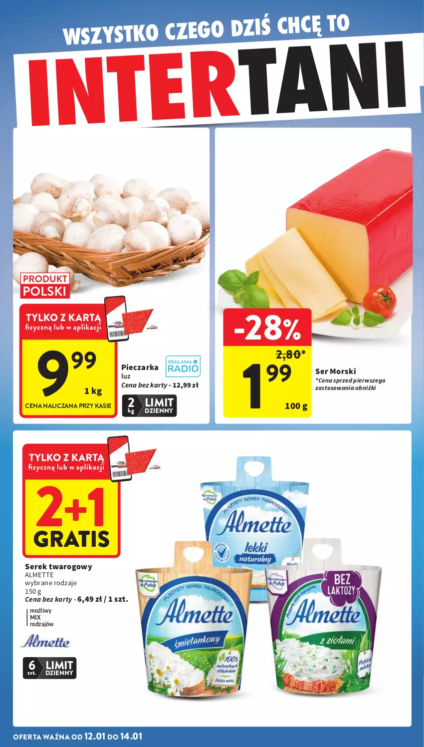 Gazetka promocyjna Intermarche - Gazetka promocyjna - ważna 08.01 do 14.01.2026 - strona 42 - produkty: Almette, Gra, Piec, Pieczarka, Ser, Serek, Serek twarogowy