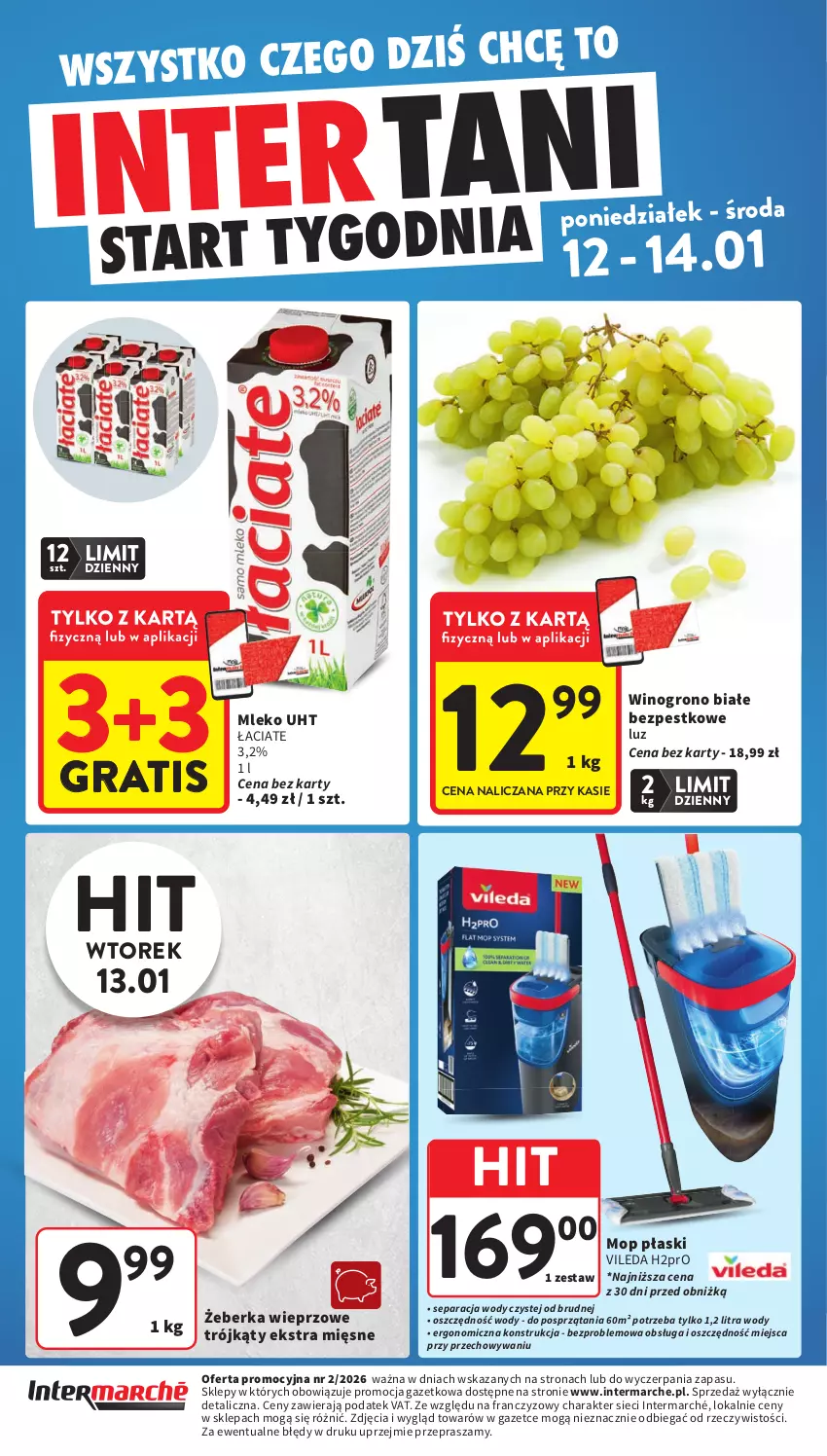 Gazetka promocyjna Intermarche - Gazetka promocyjna - ważna 08.01 do 14.01.2026 - strona 44 - produkty: Gra, Mleko, Mop, Vileda, Wino