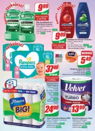 Gazetka promocyjna Dino - Gazetka - ważna od 23.01 do 23.01.2024 - strona 49 - produkty: Mus, Listerine, Pampers, Papier, Bell, Pieluchy, Tampony, Papier toaletowy, Velvet, Płyn do płukania, Ręcznik, Schauma, Szampon, Bella