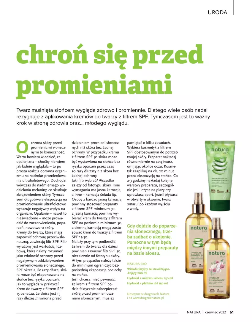 Gazetka promocyjna Drogerie Natura - Gazetka Drogerie Natura - ważna 01.06 do 30.06.2022 - strona 61 - produkty: Dzieci, Fa, Gra, Hydrolat, Krem do twarzy, Mięta, Mus, Olej, Piec, Por, Sport