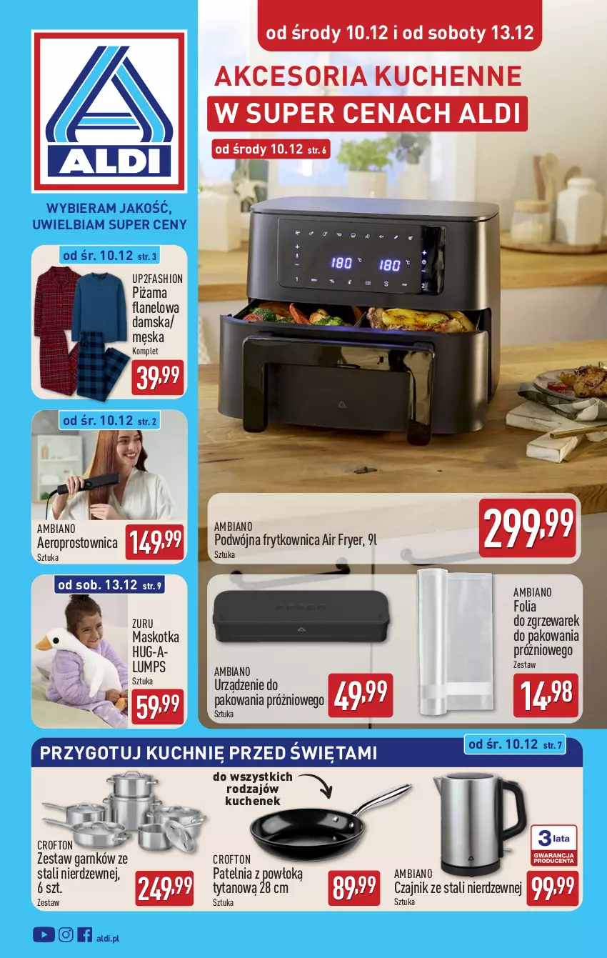 Gazetka promocyjna Aldi - Artykuły przemysłowe i tekstylia - ważna 10.12 do 13.12.2025 - strona 1 - produkty: Czajnik, Fa, Patelnia, Piżama, Tytan