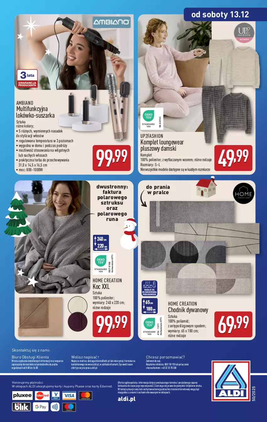 Gazetka promocyjna Aldi - Artykuły przemysłowe i tekstylia - ważna 10.12 do 13.12.2025 - strona 16 - produkty: Biuro, Chodnik, Dywan, Fa, Koc, LG, O nas, Por, Suszarka, Torba