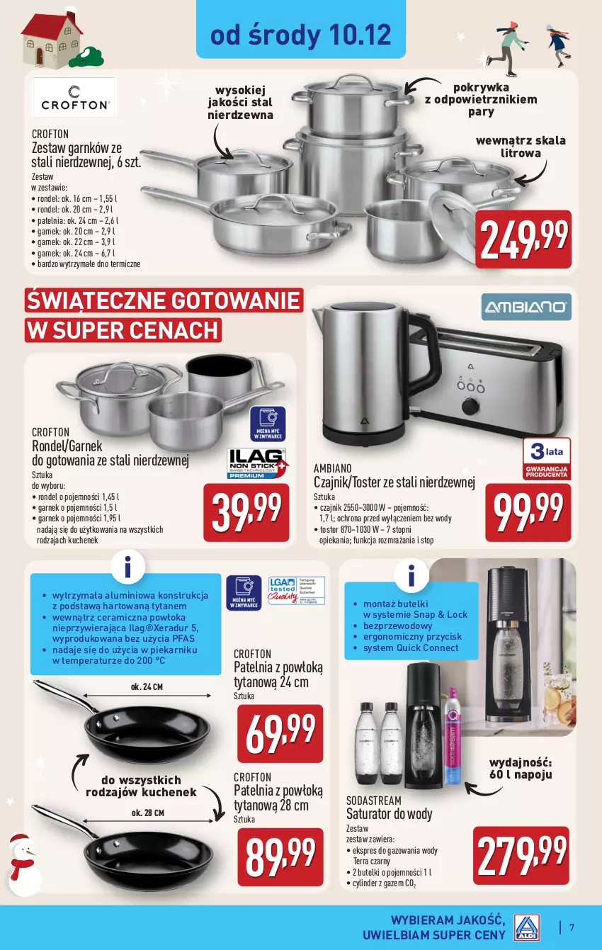 Gazetka promocyjna Aldi - Artykuły przemysłowe i tekstylia - ważna 10.12 do 13.12.2025 - strona 7 - produkty: Czajnik, Fa, Garnek, Patelnia, Piekarnik, Rondel, Sok, Top, Toster, Tytan