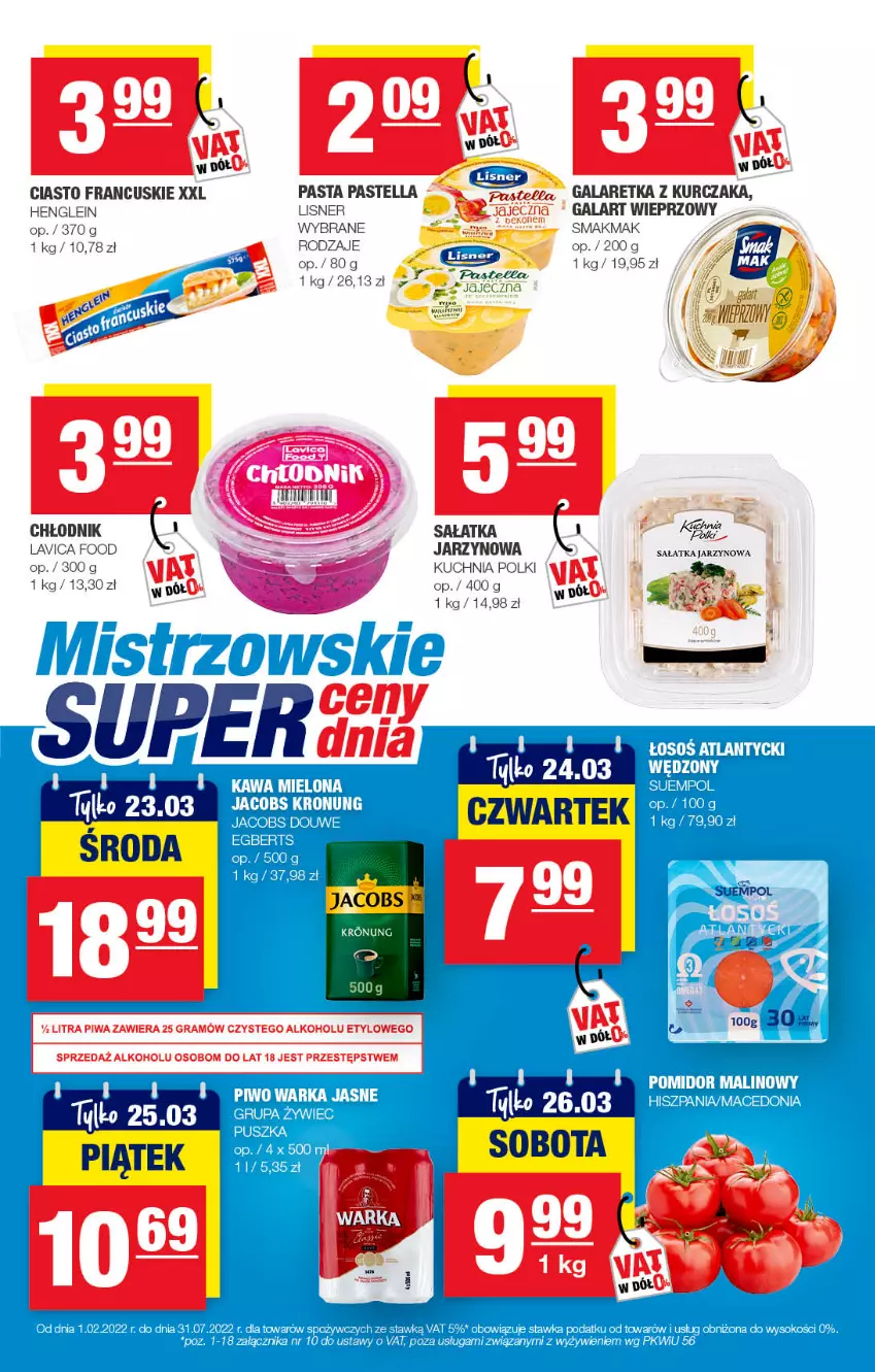 Gazetka promocyjna Spar - EuroSpar - ważna 14.03 do 24.03.2022 - strona 7 - produkty: Ciasto francuskie, Gala, Galaretka, Gra, Kuchnia, Kurczak, Lisner, Pastella, Piwa, Sałat, Sałatka, Suempol