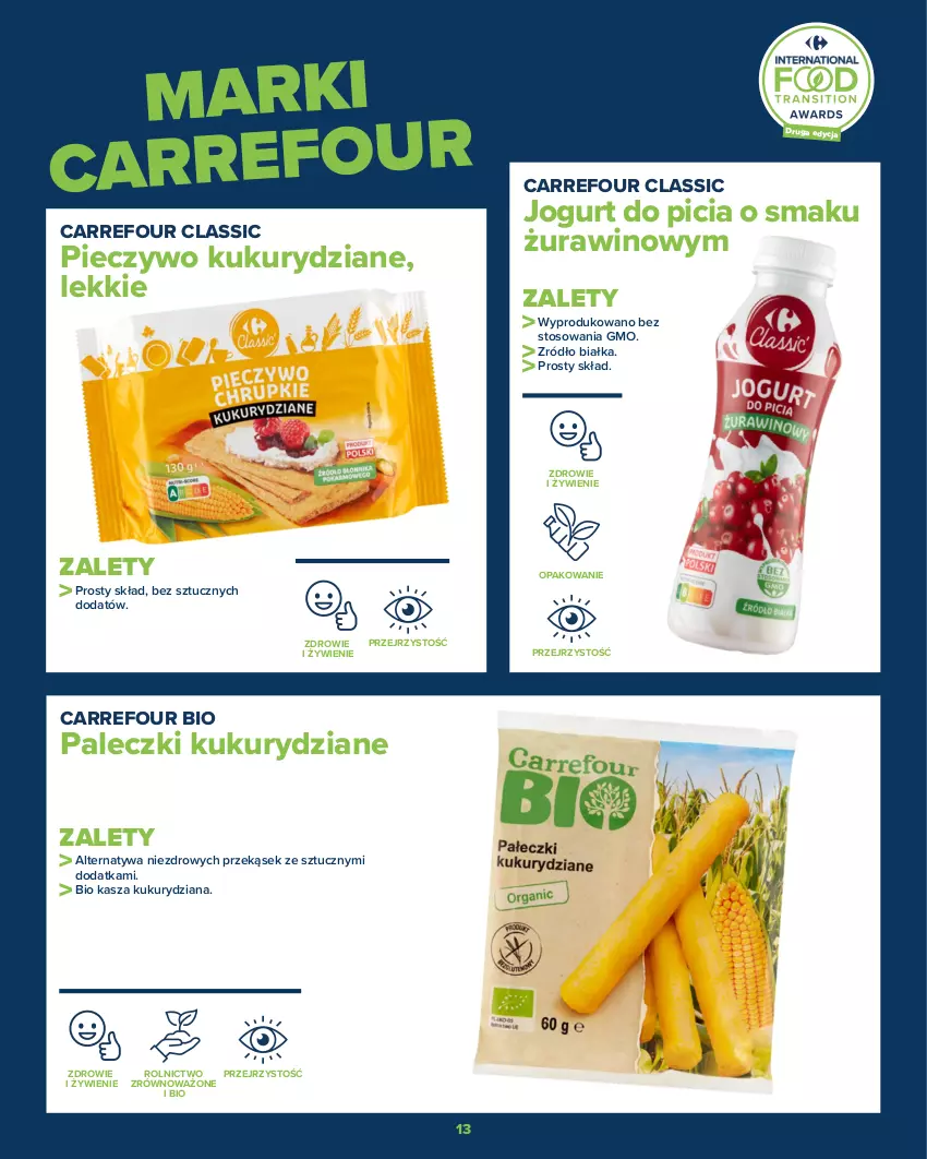 Gazetka promocyjna Carrefour - Gazetka Razem na rzecz tego, co dobre - ważna 24.10 do 06.11.2022 - strona 13 - produkty: Jogurt, Kasza, Piec, Pieczywo, Wino, Zdrowie