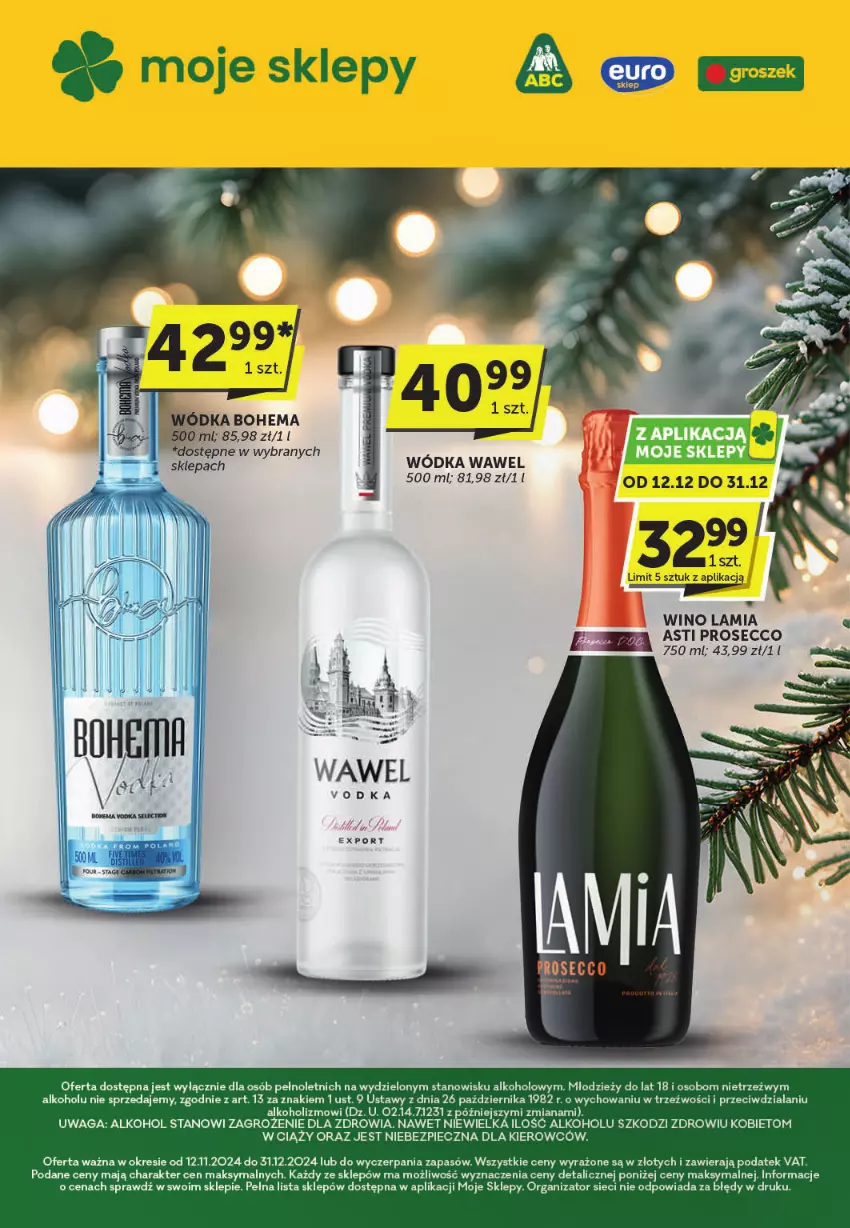 Gazetka promocyjna ABC - ważna 12.12 do 31.12.2024 - strona 1 - produkty: Piec, Prosecco, Waga, Wawel, Wino, Wódka