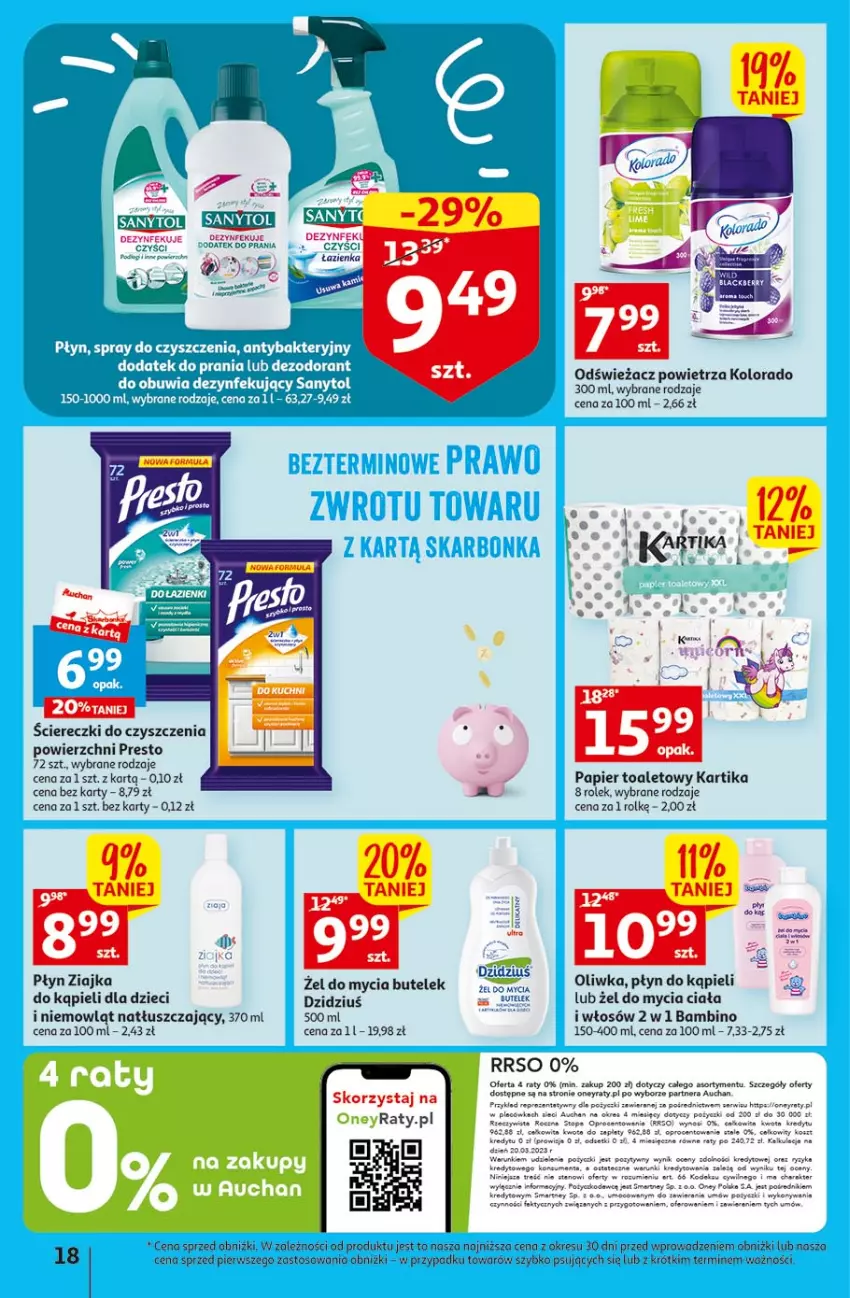 Gazetka promocyjna Auchan - Gazetka Radosny Dzień Dziecka Hipermarket Auchan - ważna 25.05 do 31.05.2023 - strona 18 - produkty: Dzieci, Fa, Kolorado, Kosz, LEGO, O nas, Odświeżacz powietrza, Papier, Papier toaletowy, Płyn do kąpieli, Por, Presto, Ser, Top, Ziajka