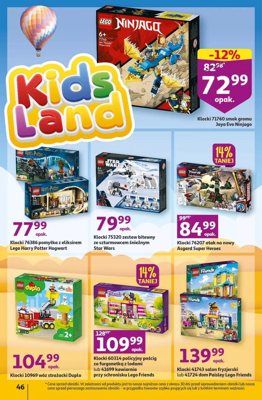 Gazetka promocyjna Auchan - Gazetka Radosny Dzień Dziecka Hipermarket Auchan - ważna 25.05 do 31.05.2023 - strona 46 - produkty: Harry Potter, Klocki, LEGO, LEGO Friends, LEGO Harry Potter, O nas, Star Wars, Urgo, Wóz strażacki