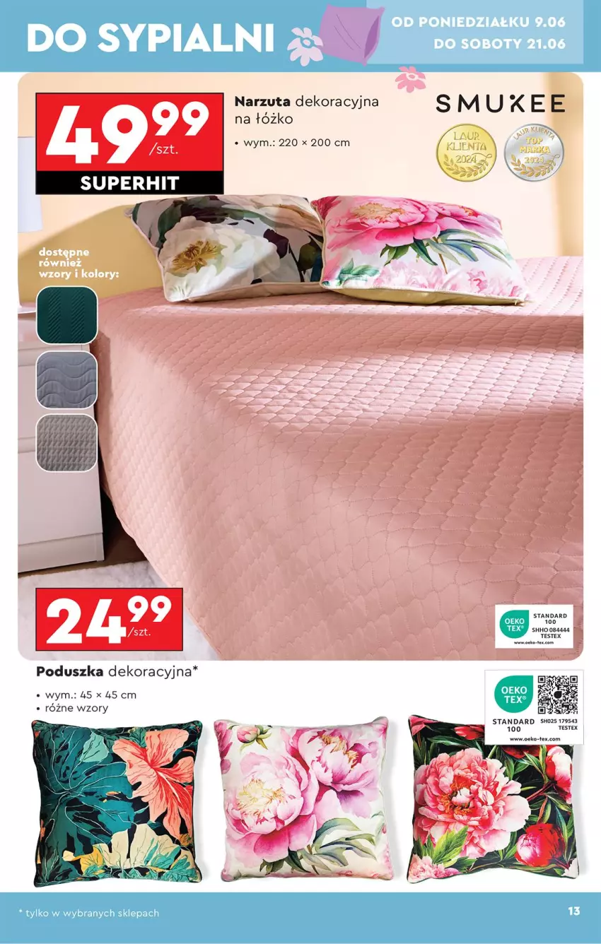 Gazetka promocyjna Biedronka - Okazje Tygodnia - ważna 07.06 do 21.06.2025 - strona 15 - produkty: Narzuta, Poduszka, Poduszka dekoracyjna