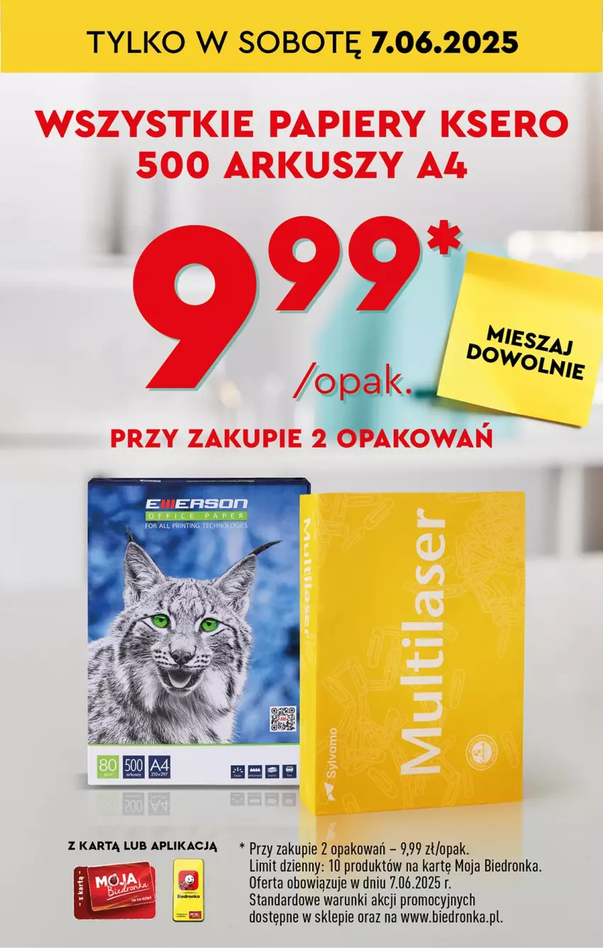 Gazetka promocyjna Biedronka - Okazje Tygodnia - ważna 07.06 do 21.06.2025 - strona 2 - produkty: Papier, Ser