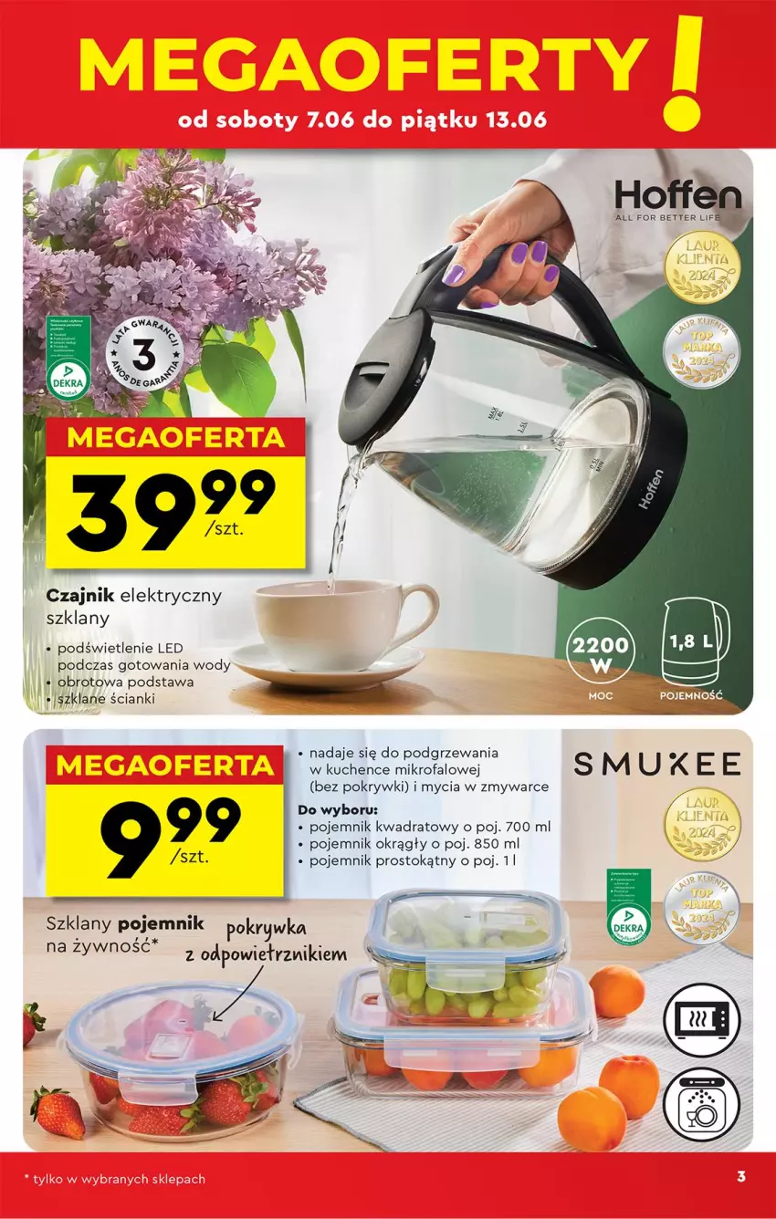 Gazetka promocyjna Biedronka - Okazje Tygodnia - ważna 07.06 do 21.06.2025 - strona 5 - produkty: Czajnik, Czajnik elektryczny, Fa, Pojemnik