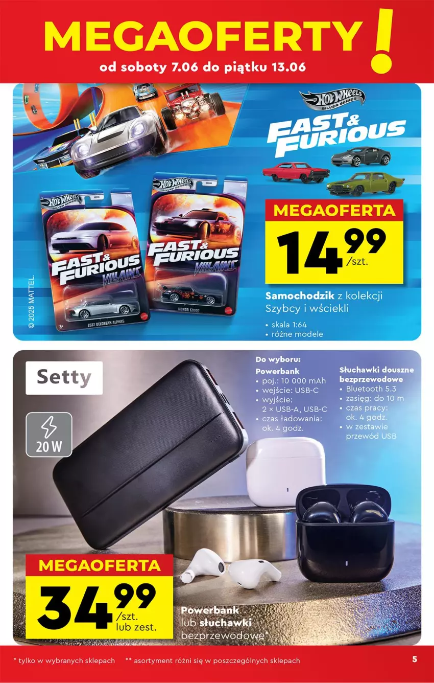 Gazetka promocyjna Biedronka - Okazje Tygodnia - ważna 07.06 do 21.06.2025 - strona 7 - produkty: Chodzik, Mattel, Powerbank