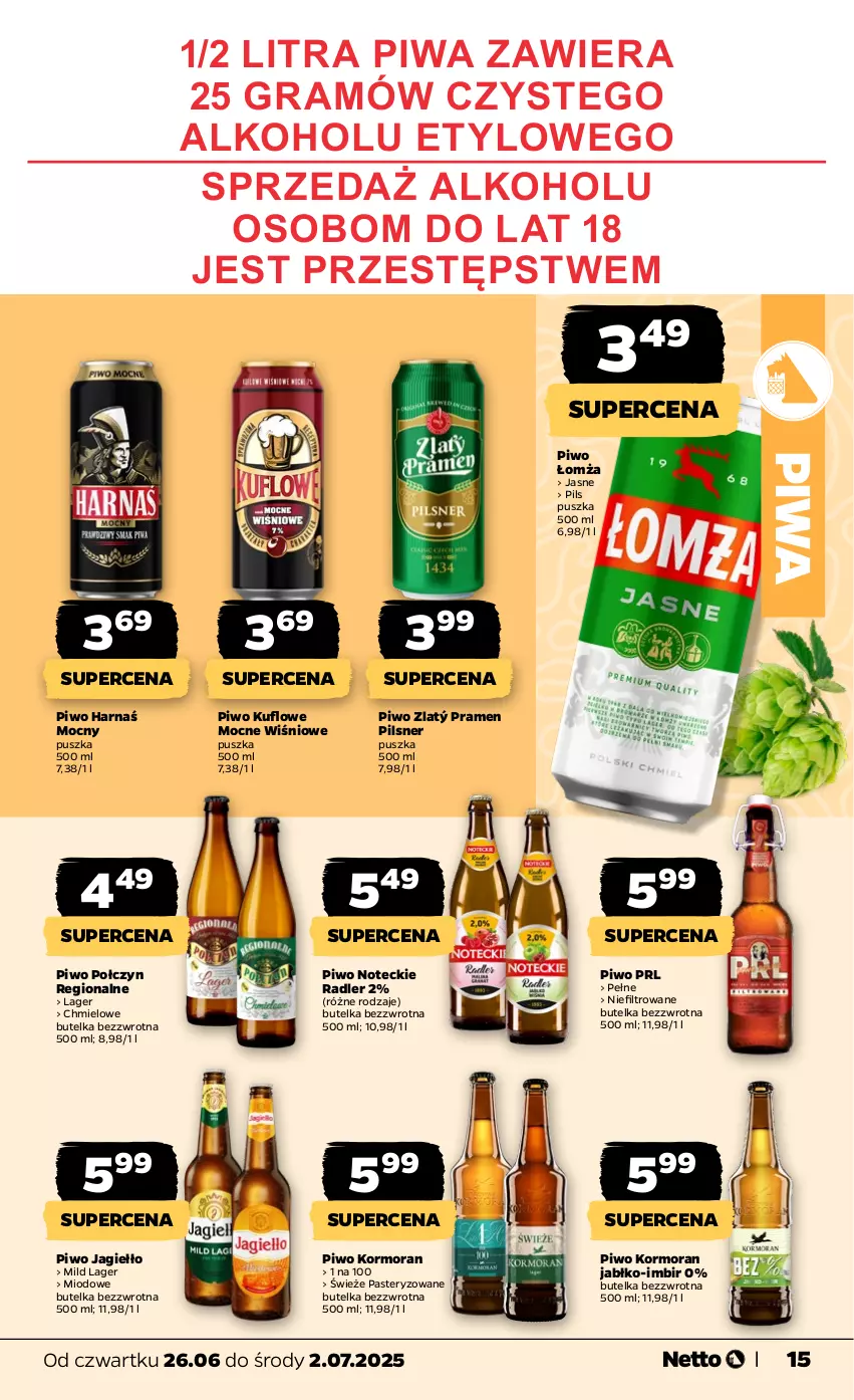 Gazetka promocyjna Netto - Od Czwartku - ważna 26.06 do 02.07.2025 - strona 15 - produkty: Gra, Harnaś, Imbir, Piwa, Piwo, Radler