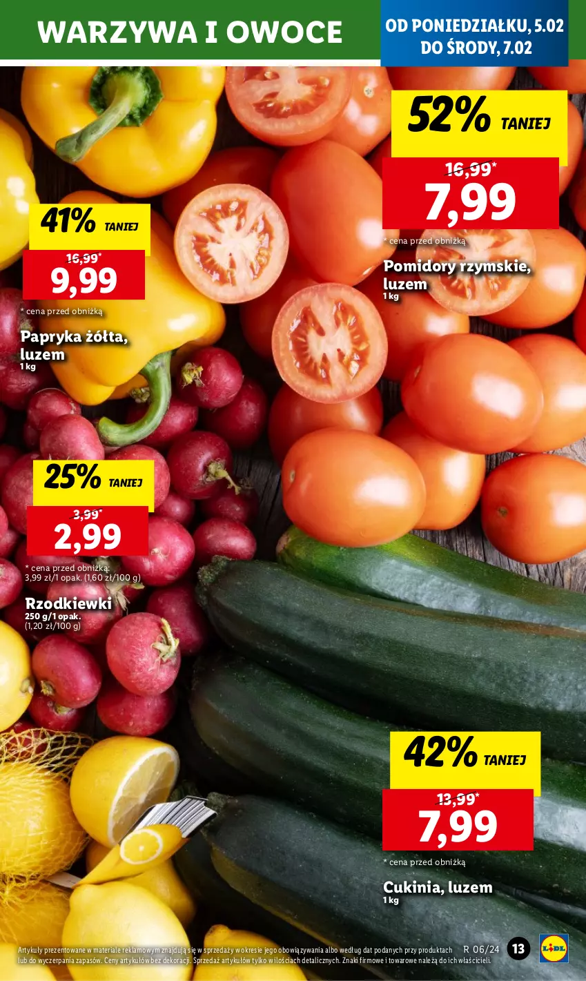Gazetka promocyjna Lidl - GAZETKA - ważna 05.02 do 07.02.2024 - strona 17 - produkty: Owoce, Papryka, Papryka żółta, Pomidory, Warzywa, Warzywa i owoce