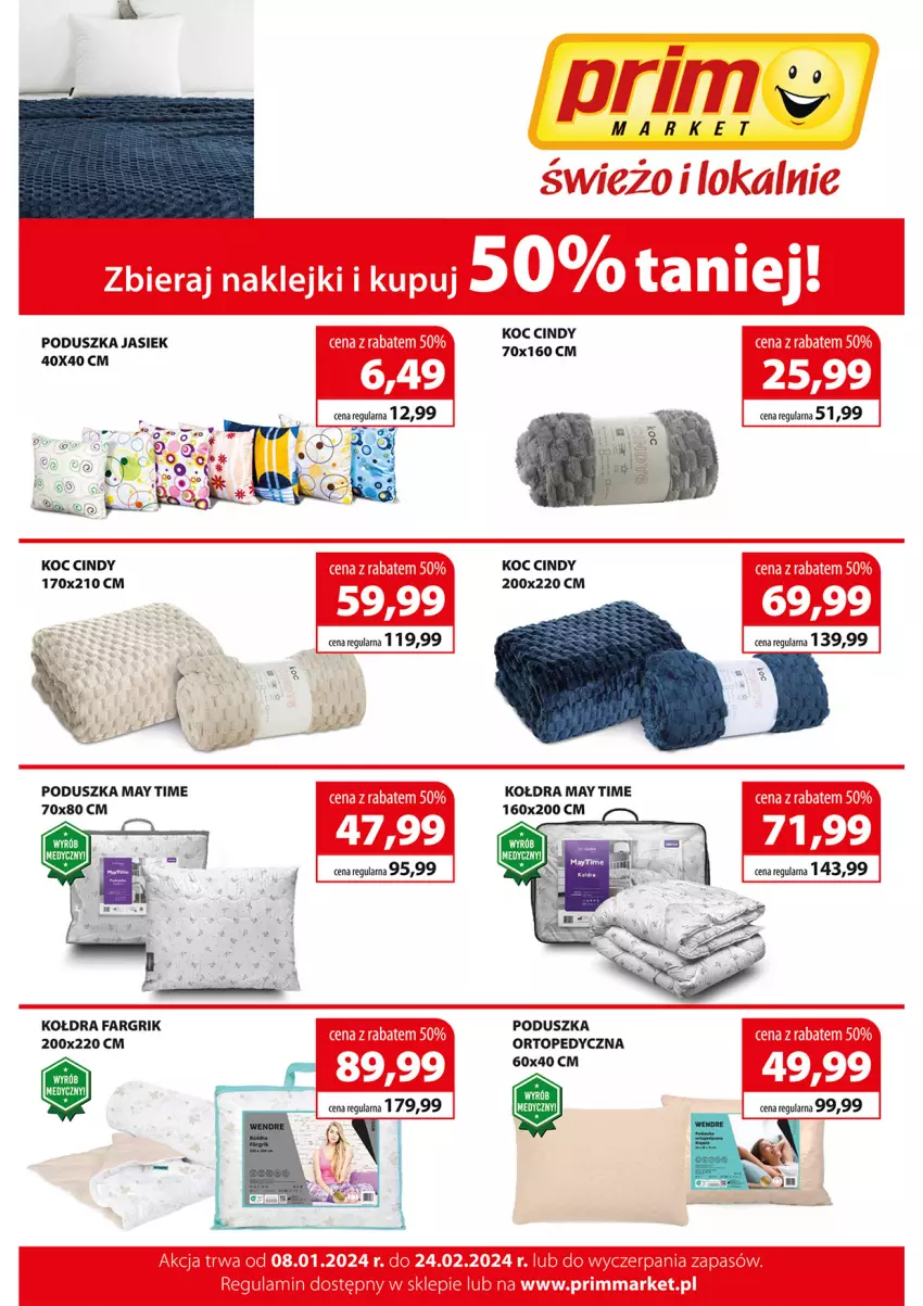 Gazetka promocyjna Prim Market - ważna 11.01 do 17.01.2024 - strona 13 - produkty: Fa, Koc, Kołdra, Poduszka, Top