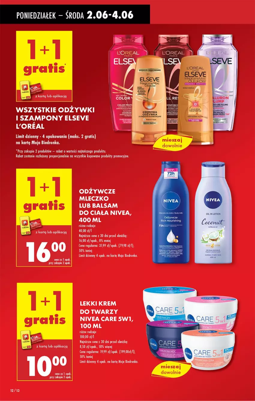 Gazetka promocyjna Biedronka - Od Poniedziałku - ważna 02.06 do 07.06.2025 - strona 12 - produkty: Balsam do ciała, Krem do twarzy, Mleczko, Nivea, Por