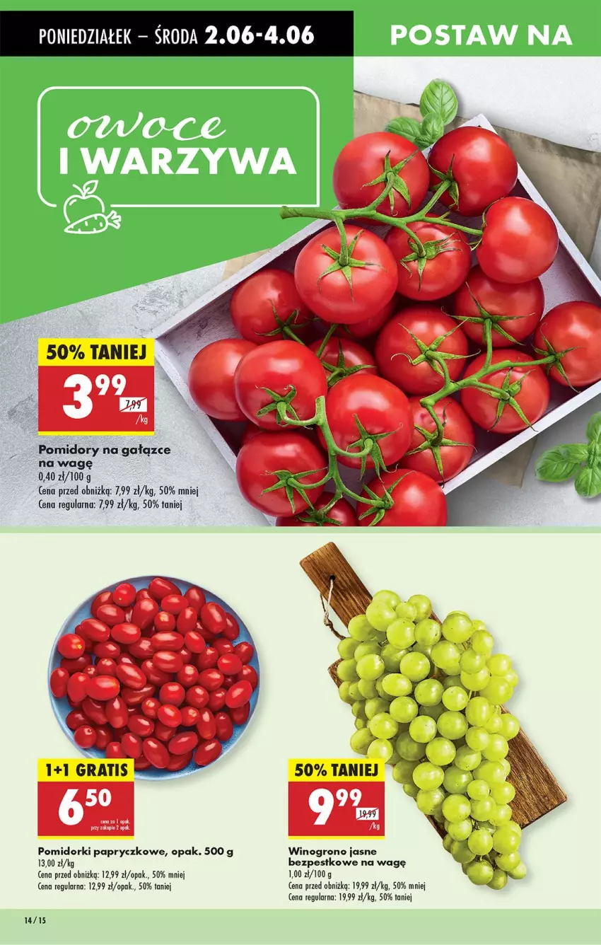 Gazetka promocyjna Biedronka - Od Poniedziałku - ważna 02.06 do 07.06.2025 - strona 14 - produkty: Pomidorki, Pomidory, Wino
