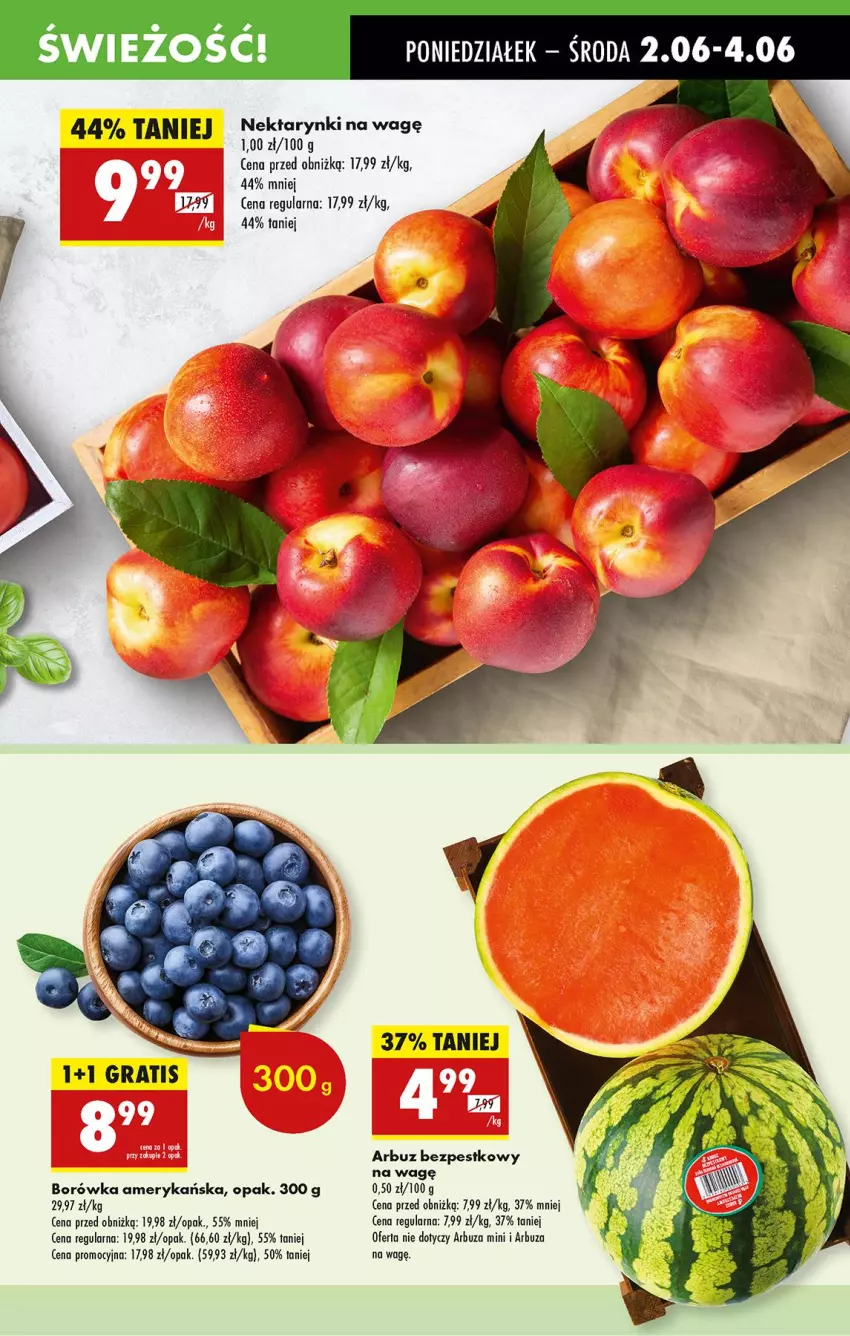 Gazetka promocyjna Biedronka - Od Poniedziałku - ważna 02.06 do 07.06.2025 - strona 15 - produkty: Arbuz, Borówka, Borówka amerykańska, Nektar