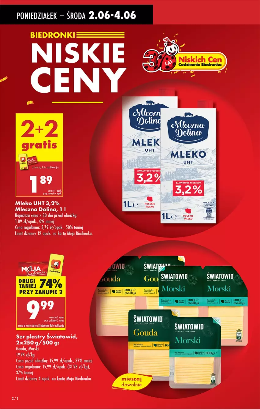 Gazetka promocyjna Biedronka - Od Poniedziałku - ważna 02.06 do 07.06.2025 - strona 2 - produkty: Gouda, Mleko, Olej, Ser, Sos