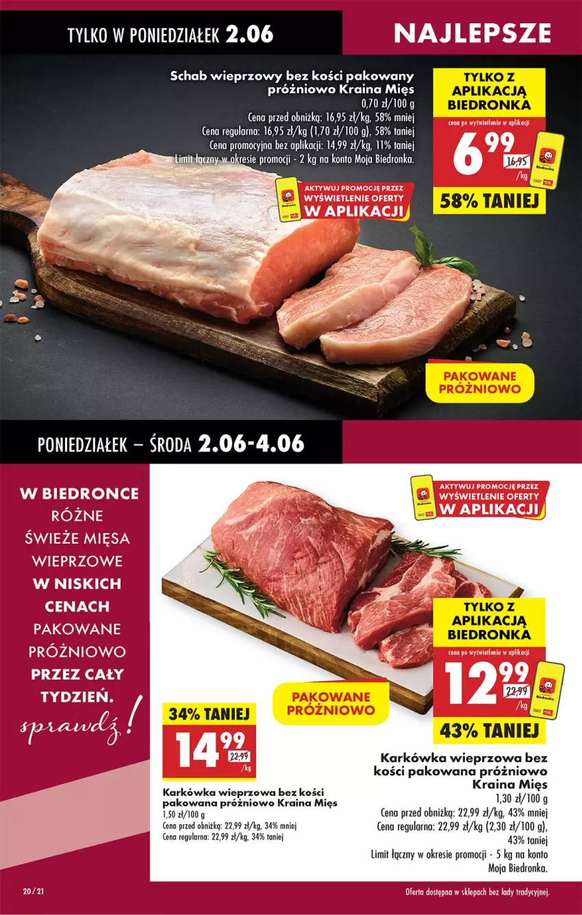 Gazetka promocyjna Biedronka - Od Poniedziałku - ważna 02.06 do 07.06.2025 - strona 24 - produkty: Karkówka wieprzowa, Schab wieprzowy