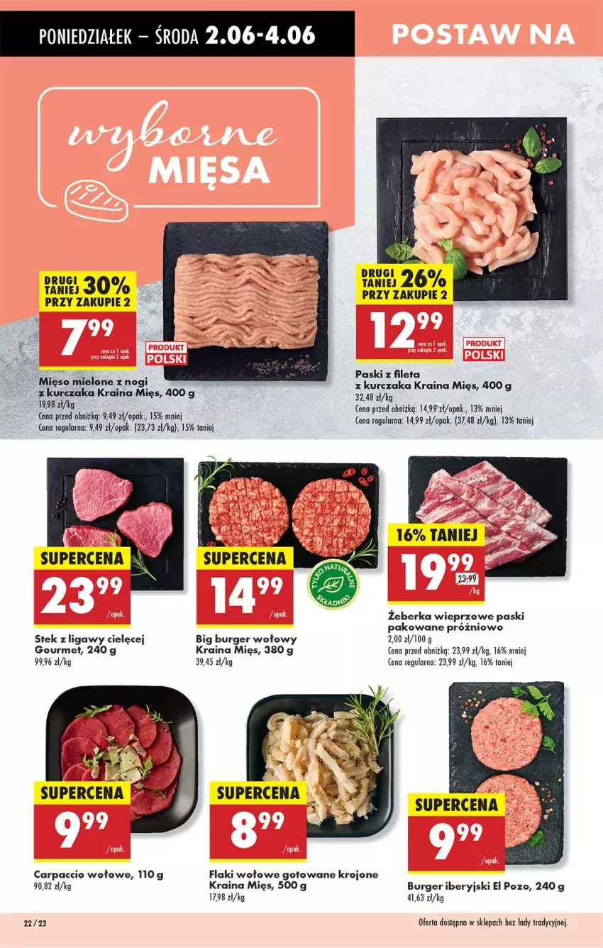 Gazetka promocyjna Biedronka - Od Poniedziałku - ważna 02.06 do 07.06.2025 - strona 26 - produkty: Burger, Carpaccio, Flaki, Flaki wołowe, Stek