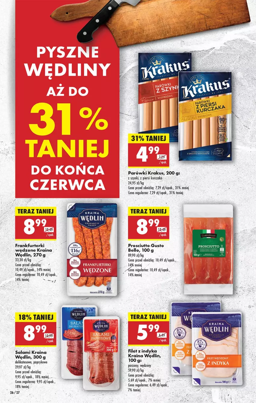 Gazetka promocyjna Biedronka - Od Poniedziałku - ważna 02.06 do 07.06.2025 - strona 30 - produkty: Bell, Fa, Frankfurterki, Krakus, Kurczak, Parówki, Prosciutto, Salami, Tera