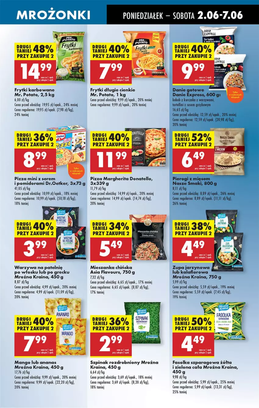 Gazetka promocyjna Biedronka - Od Poniedziałku - ważna 02.06 do 07.06.2025 - strona 35 - produkty: Ananas, Fa, Frytki, Kurczak, Mango, Pizza, Pizza margherita, Ser, Szpinak, Warzywa