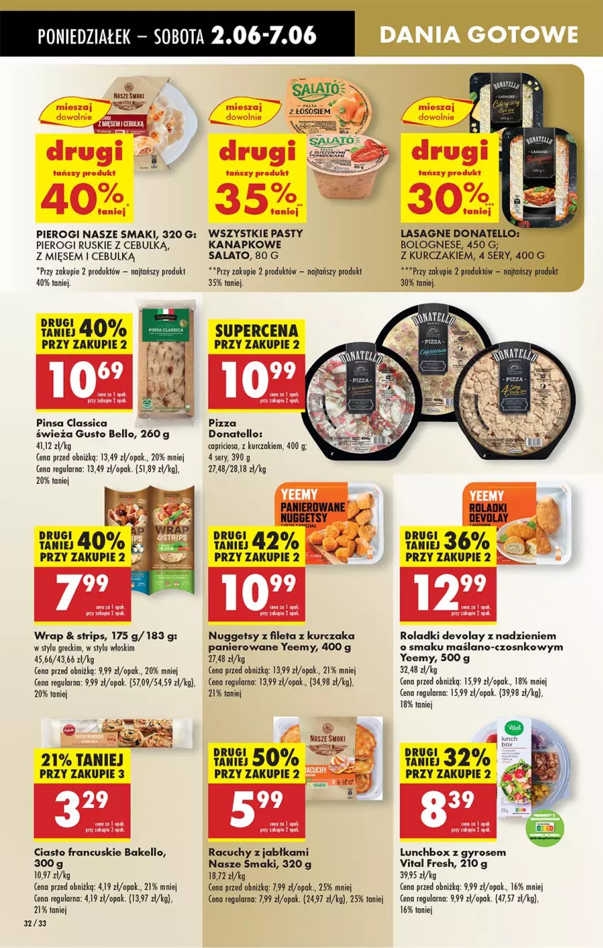 Gazetka promocyjna Biedronka - Od Poniedziałku - ważna 02.06 do 07.06.2025 - strona 36 - produkty: Bell, Ciasto francuskie, Gyros, Jabłka, Kurczak, Lasagne, Pierogi, Pizza, Ser