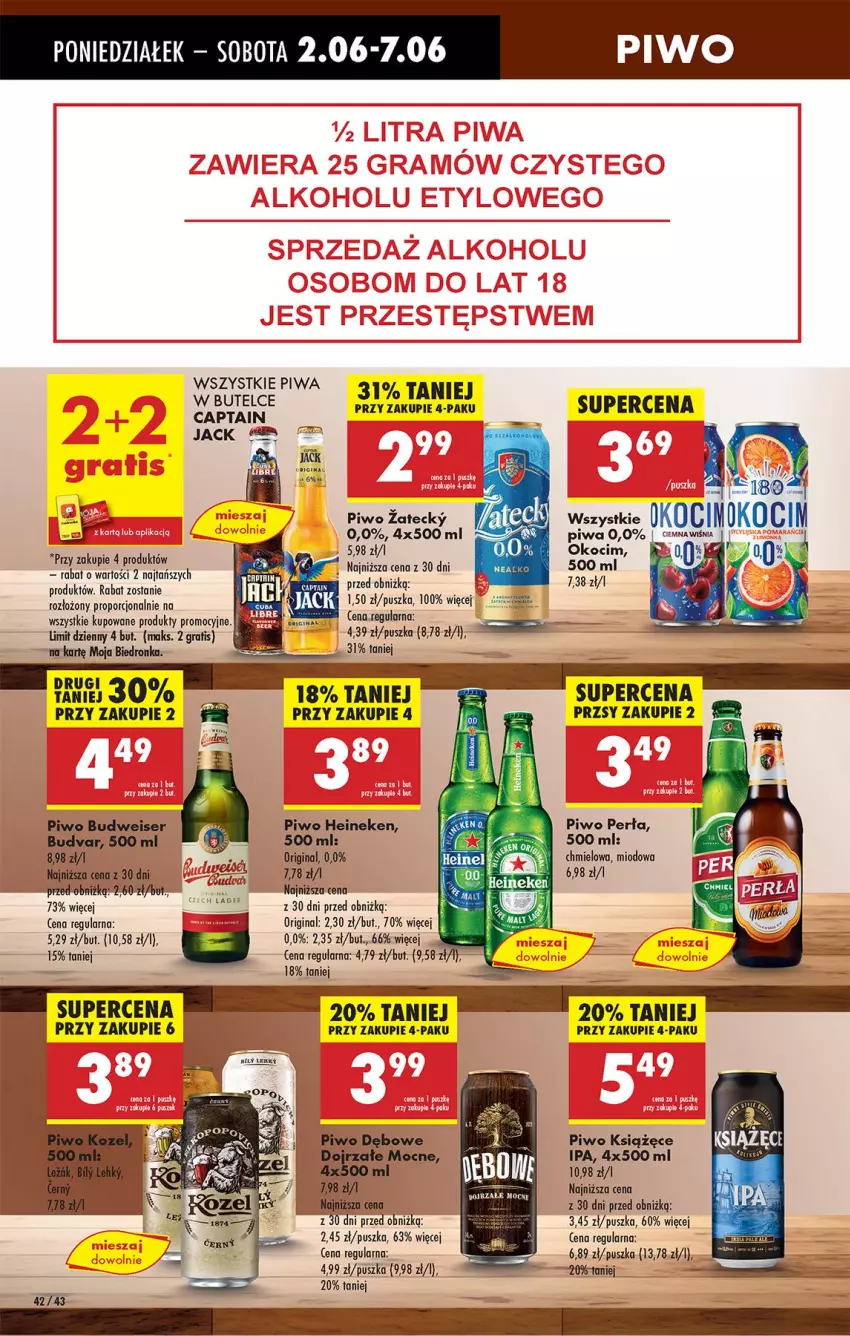 Gazetka promocyjna Biedronka - Od Poniedziałku - ważna 02.06 do 07.06.2025 - strona 46 - produkty: BIC, Gin, Gra, Heineken, Inka, Perła, Piwa, Piwo, Por, Szal