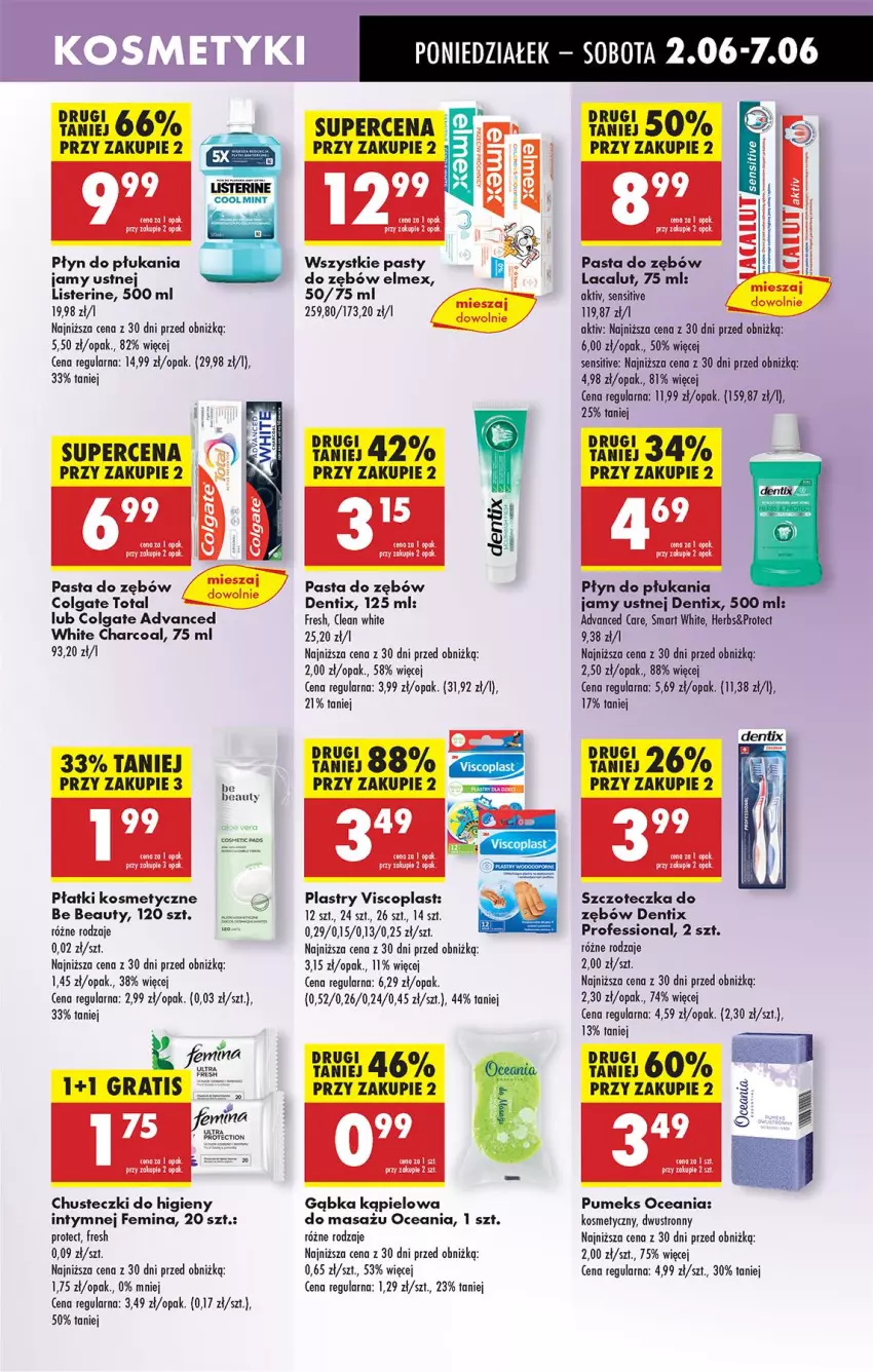 Gazetka promocyjna Biedronka - Od Poniedziałku - ważna 02.06 do 07.06.2025 - strona 53 - produkty: Be Be, Chusteczki, Chusteczki do higieny, Colgate, Colgate Total, Elmex, Lacalut, Leon, LG, Listerine, Pasta do zębów, Płatki kosmetyczne, Płyn do płukania, Płyn do płukania jamy ustnej, Pumeks, Szczoteczka, Szczoteczka do zębów, Viscoplast