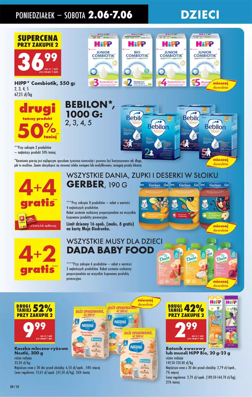Gazetka promocyjna Biedronka - Od Poniedziałku - ważna 02.06 do 07.06.2025 - strona 54 - produkty: Baton, BEBILON, Dada, Deser, Dzieci, Gerber, Gra, HiPP, Hipp Bio, Karmi, Mleko, Mus, O nas, Por, Ryż, Ser, Tonik