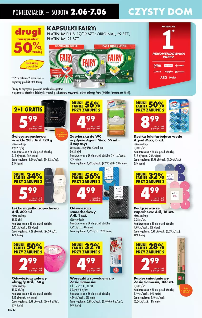 Gazetka promocyjna Biedronka - Od Poniedziałku - ważna 02.06 do 07.06.2025 - strona 56 - produkty: Danio, Fa, Fairy, Gin, Gra, Monitor, Papier, Podgrzewacze, Zawieszka do wc