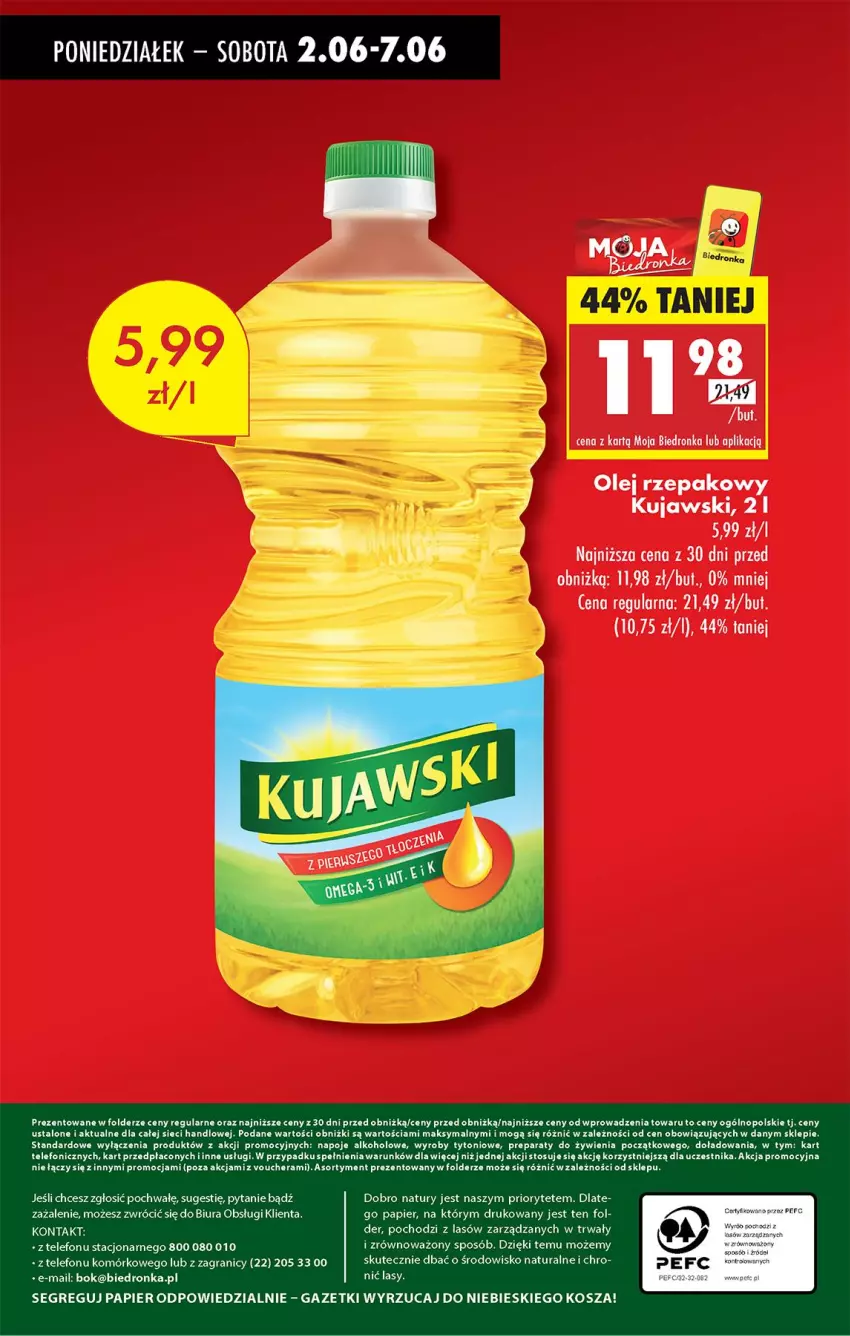 Gazetka promocyjna Biedronka - Od Poniedziałku - ważna 02.06 do 07.06.2025 - strona 60 - produkty: Kujawski, Olej, Olej rzepakowy