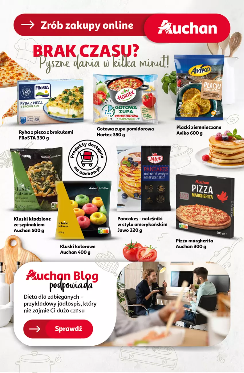 Gazetka promocyjna Auchan - Pewność Niskich Cen Hipermarket - ważna 20.02 do 26.02.2025 - strona 34 - produkty: Frosta, Hortex, Naleśniki, Piec, Pizza, Pizza margherita, Ryba, Szpinak, Zupa