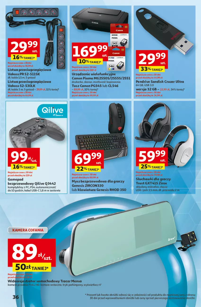 Gazetka promocyjna Auchan - Pewność Niskich Cen Hipermarket - ważna 20.02 do 26.02.2025 - strona 44 - produkty: Acer, Canon, Drukarka, Fa, Gra, Kabel USB, Kamera, Klawiatura, Listwa, Mikrofon, Mysz, Mysz bezprzewodowa, Pendrive, Piec, Rust, Skaner, Słuchawki, Tusz, Urządzenie wielofunkcyjne