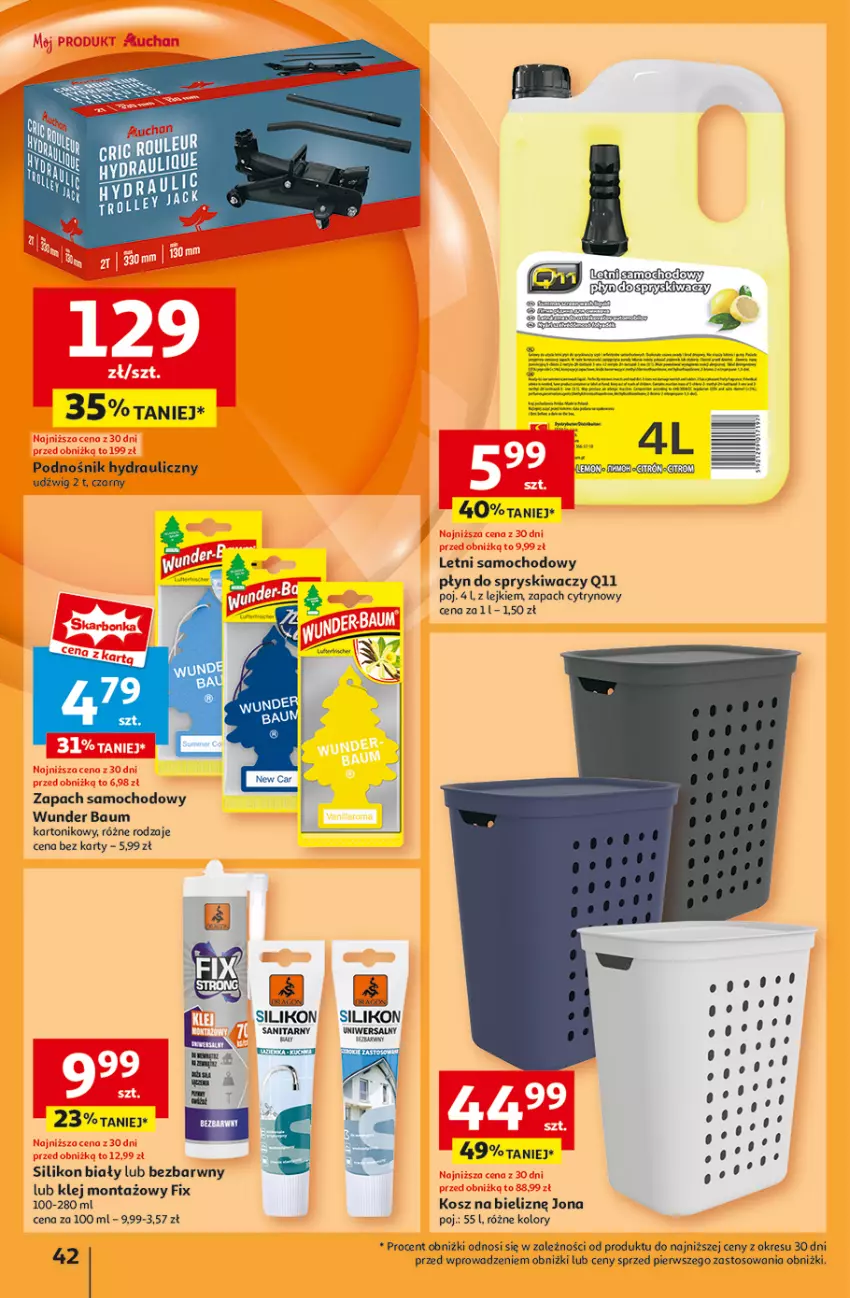 Gazetka promocyjna Auchan - Pewność Niskich Cen Hipermarket - ważna 20.02 do 26.02.2025 - strona 50 - produkty: Dźwig, Fa, Klej, Kosz, Płyn do spryskiwaczy, Tonik