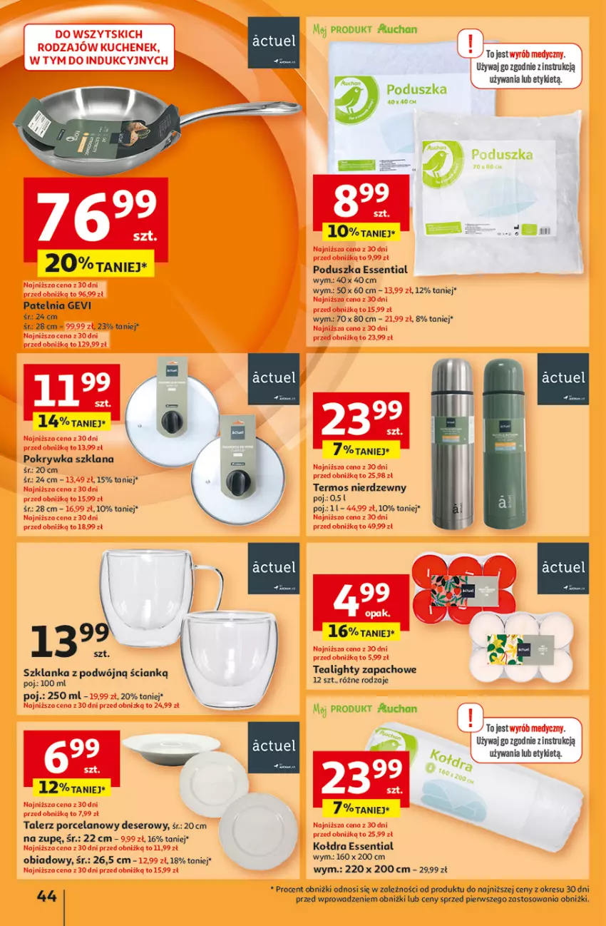 Gazetka promocyjna Auchan - Pewność Niskich Cen Hipermarket - ważna 20.02 do 26.02.2025 - strona 52 - produkty: Deser, Kołdra, LANA, Patelnia, Poduszka, Pokrywka szklana, Por, Ser, Szklanka, Talerz, Termos