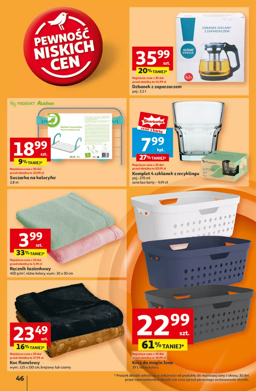 Gazetka promocyjna Auchan - Pewność Niskich Cen Hipermarket - ważna 20.02 do 26.02.2025 - strona 54 - produkty: Dzbanek, Koc, Kosz, Ręcznik, Suszarka, Zaparzacz