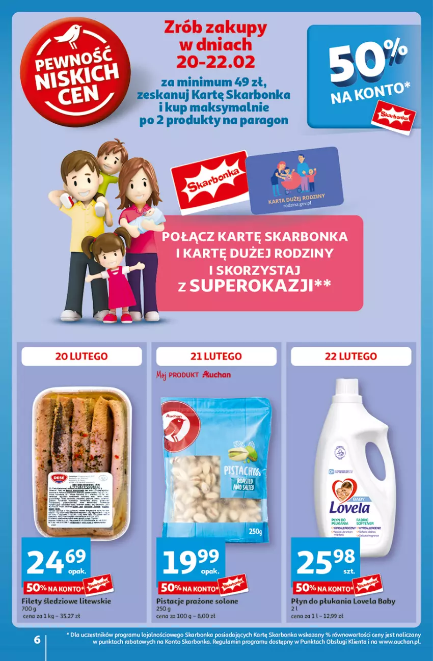 Gazetka promocyjna Auchan - Pewność Niskich Cen Hipermarket - ważna 20.02 do 26.02.2025 - strona 6 - produkty: Fa, Gra, HP, Lovela, Pistacje, Płyn do płukania