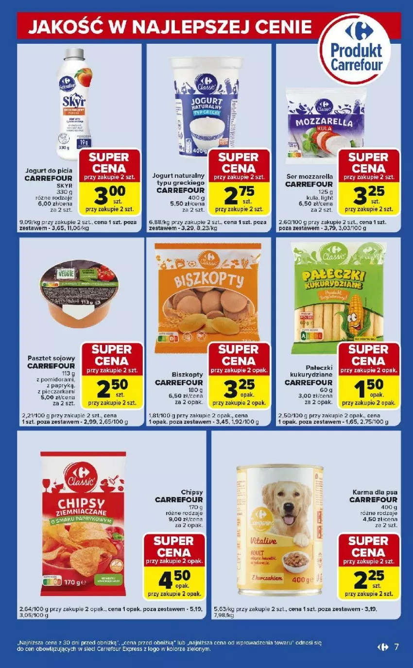 Gazetka promocyjna Carrefour - Gazetka Express - ważna 27.01 do 02.02.2026 - strona 7 - produkty: Biszkopty, Chipsy, Jogurt, Jogurt naturalny, Pasztet, Piec, Pieczarka