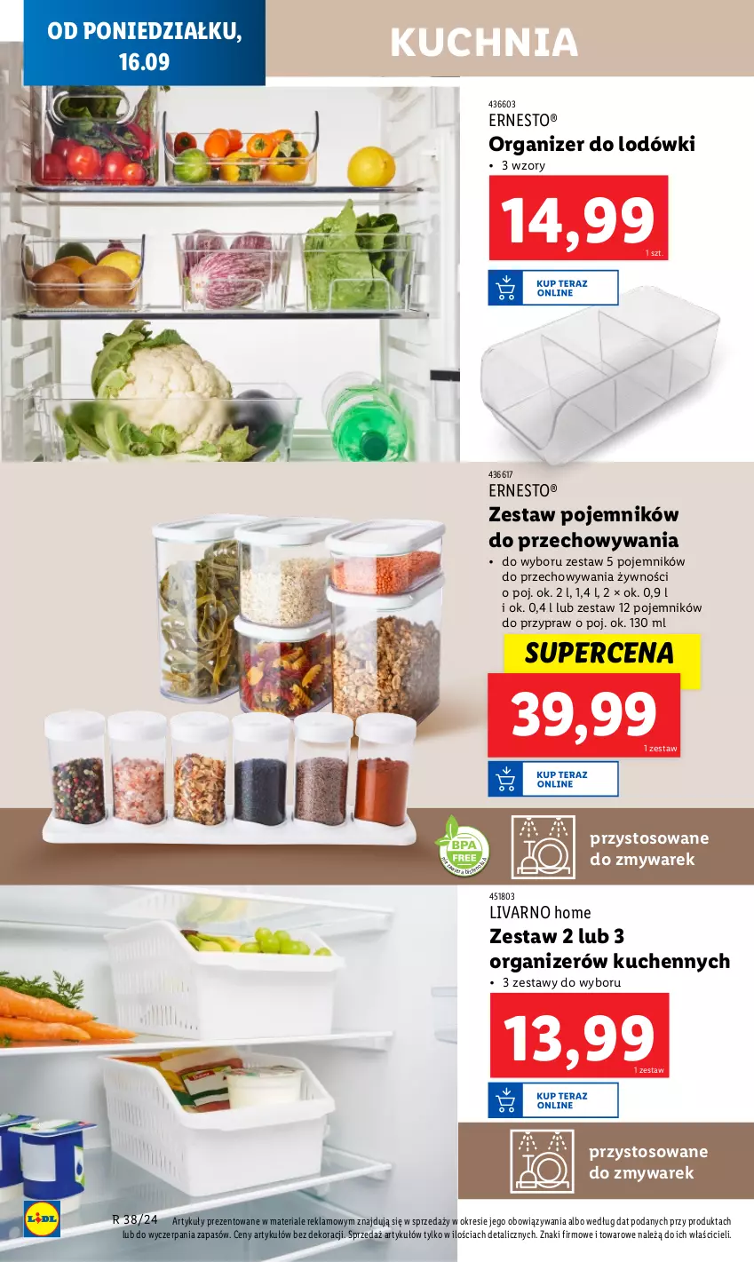 Gazetka promocyjna Lidl - GAZETKA - ważna 16.09 do 21.09.2024 - strona 18 - produkty: Ivar, Kuchnia, Organizer, Pojemnik