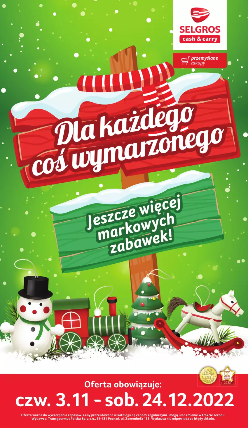 Gazetka promocyjna Selgros - E-Katalog zabawki 2022 - ważna 22.04 do 31.12.2022 - strona 1 - produkty: Fa, LG, Tran