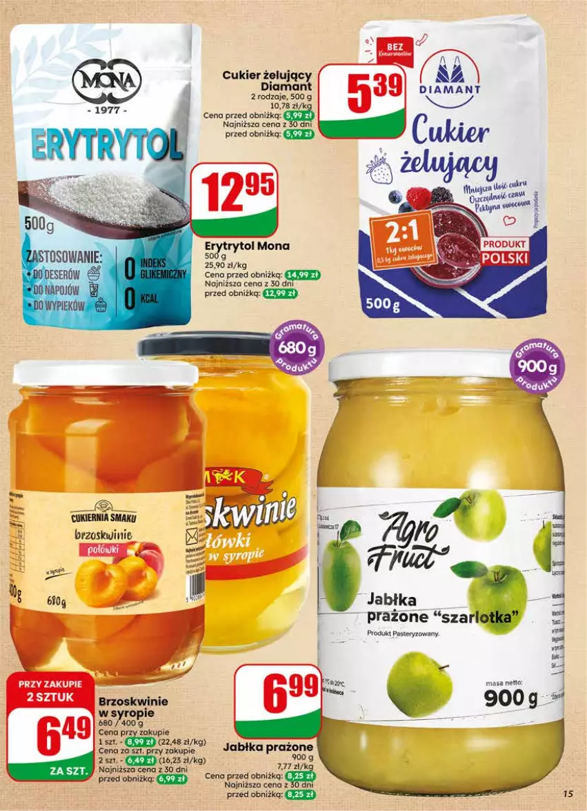Gazetka promocyjna Dino - Gazetka 23 / 2026 - ważna 03.06 do 09.06.2026 - strona 15 - produkty: Brzoskwinie, Cukier, Diamant, Jabłka, Syrop, Szarlotka