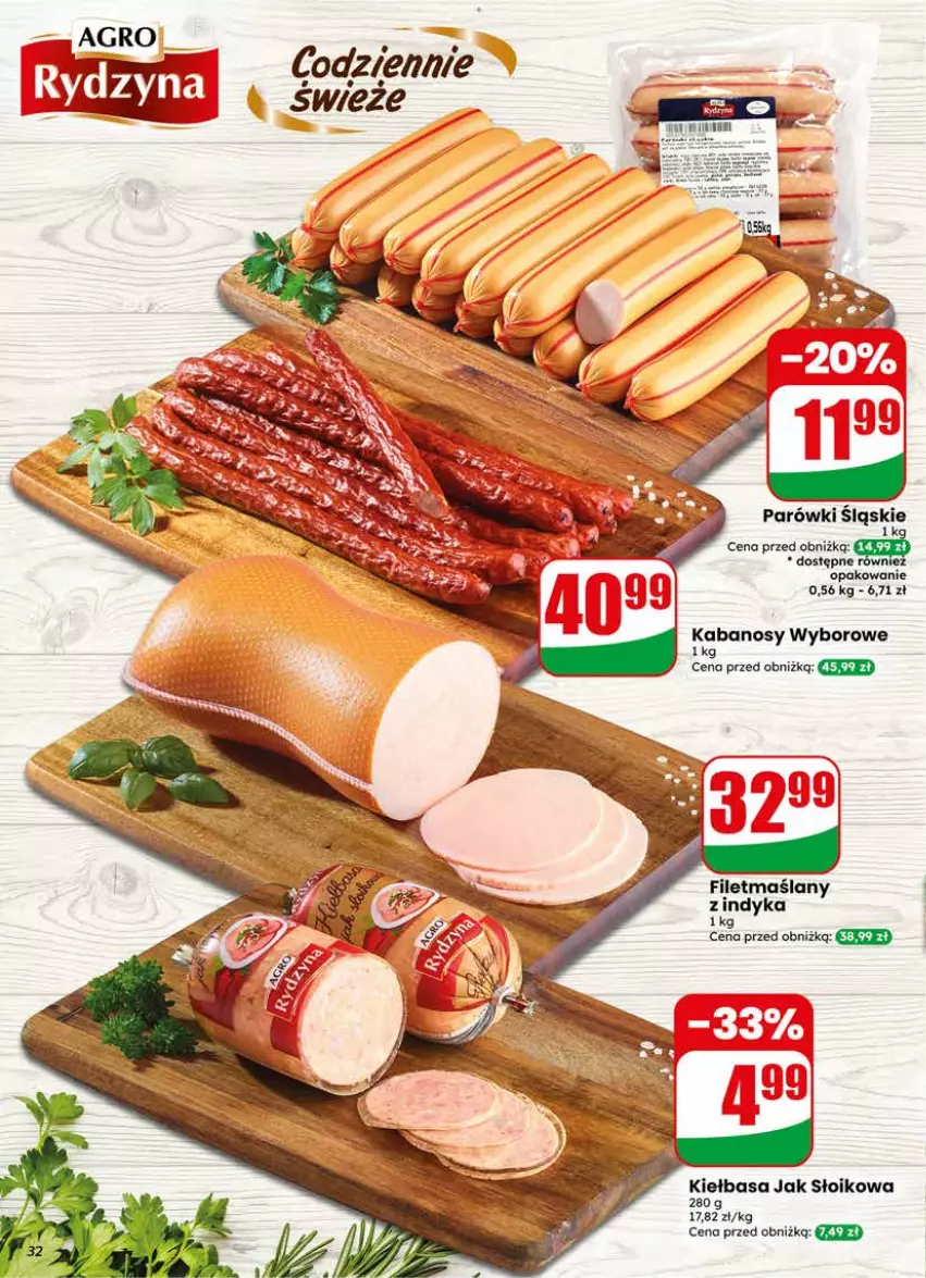 Gazetka promocyjna Dino - Gazetka 23 / 2026 - ważna 03.06 do 09.06.2026 - strona 32 - produkty: Kabanos, Kiełbasa, Parówki
